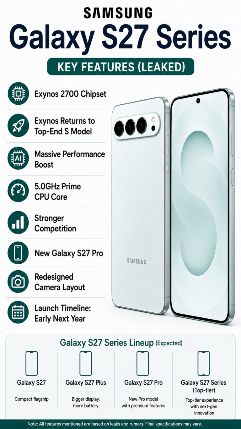 Samsung Galaxy S27 Series: Exynos 2700పై కీలక లీక్